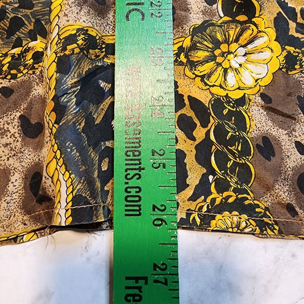 Stunt Collections Vtg Women's Leopard Animal Print‎ Silk Top Blouse Sz Large Nos - Picture 7 of 12